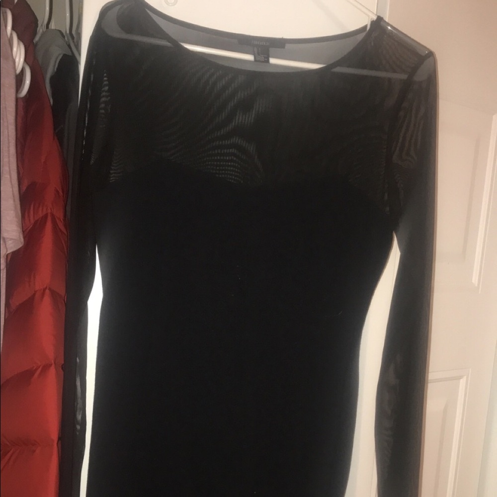 Black mesh short club/party bodycon dress